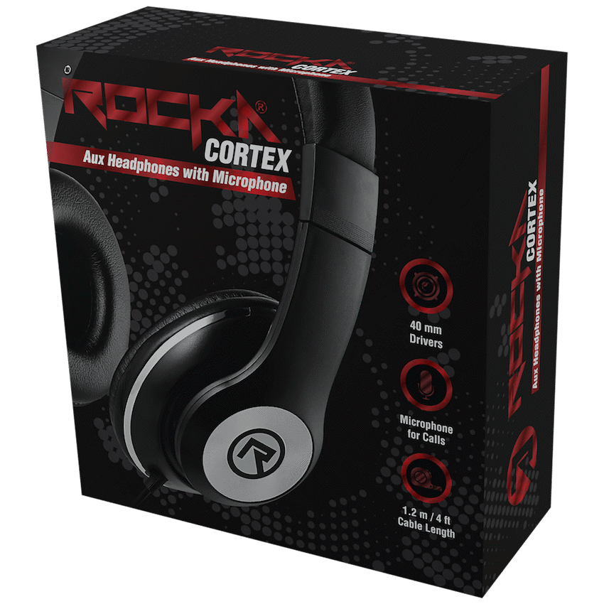 Rocka Cortex series Aux Headphones - Black - Image 6