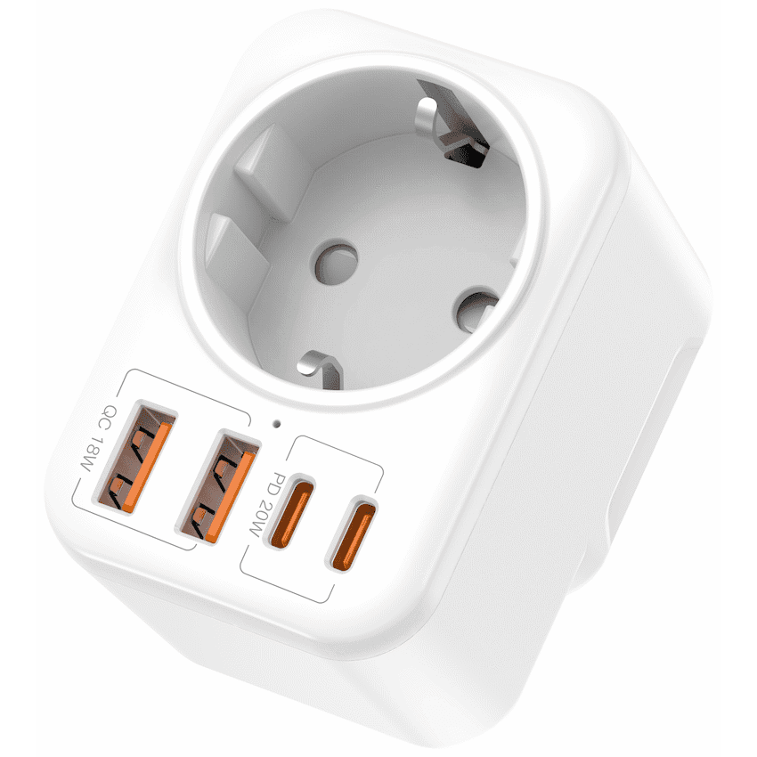 Volkano MultiVolt Series 2x USB-A + 2x USB-C adaptor SA Plug to multi travel socket 20Watt - Image 7