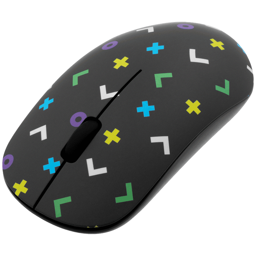 Tag Series 2.4G Wireless Optical Mouse with Nano USB and Type-C Receiver - Black Geo - Image 7