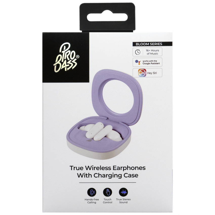 Pro Bass Bloom Series TWS Earphones - Purple - Image 8