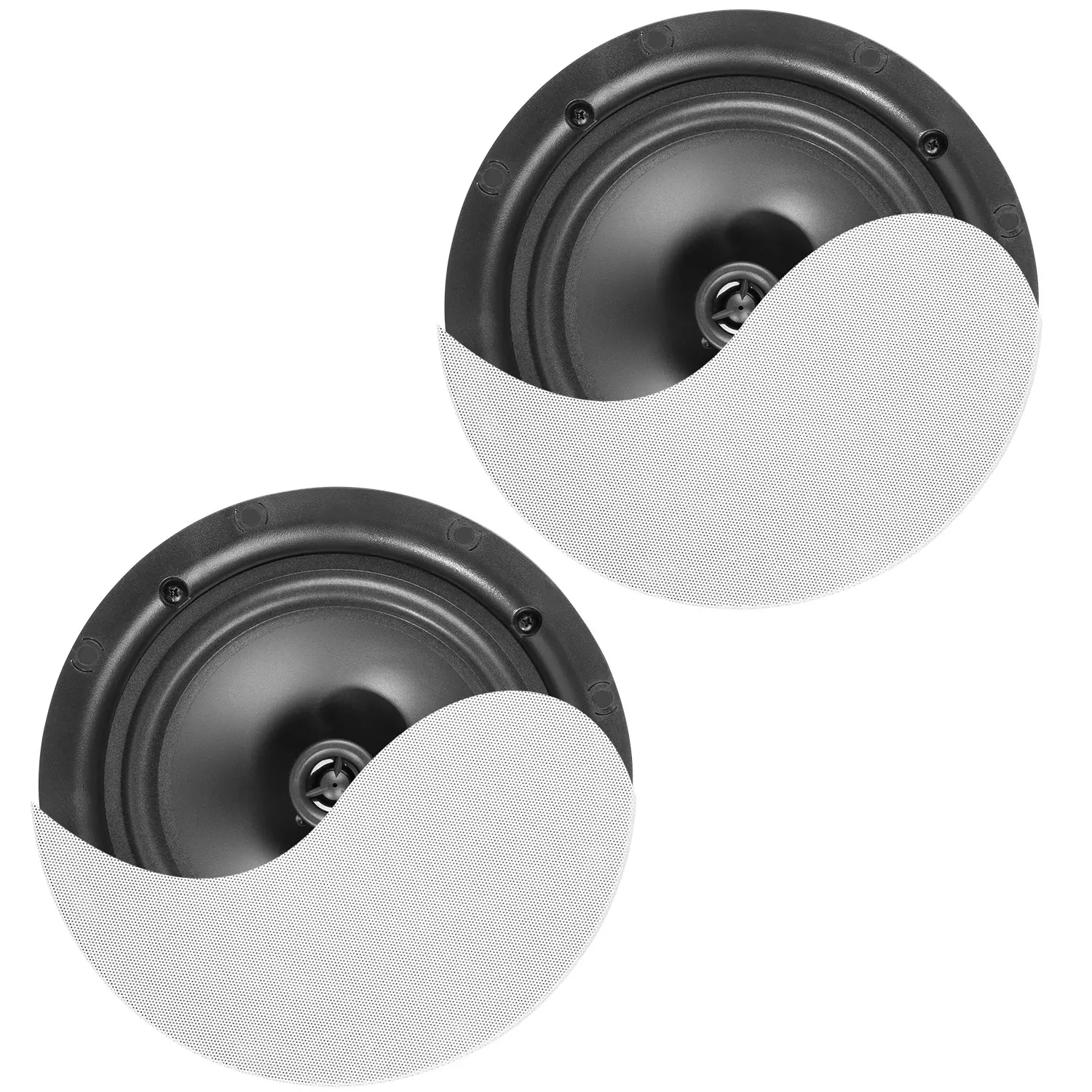 PDM NCBT8 ACTIVE FRAMELESS CEILING SPEAKER 8INCH PAIR WHITE 80W BT