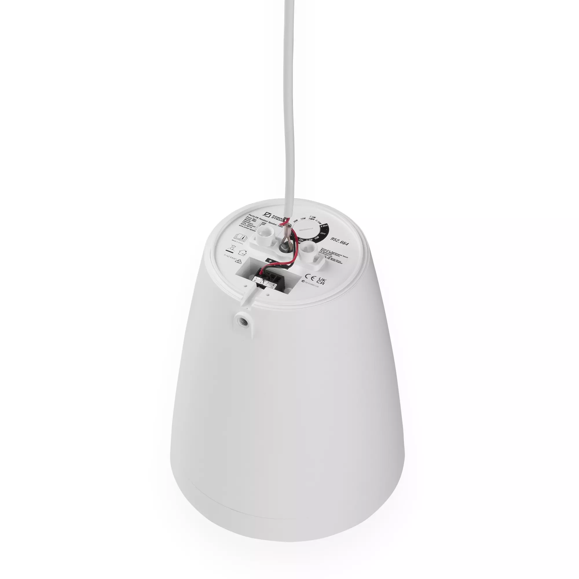 PDM PURITY5W CONE PENDANT SPEAKER 5.25INCH WHITE 30W 100V IP20 - Image 8