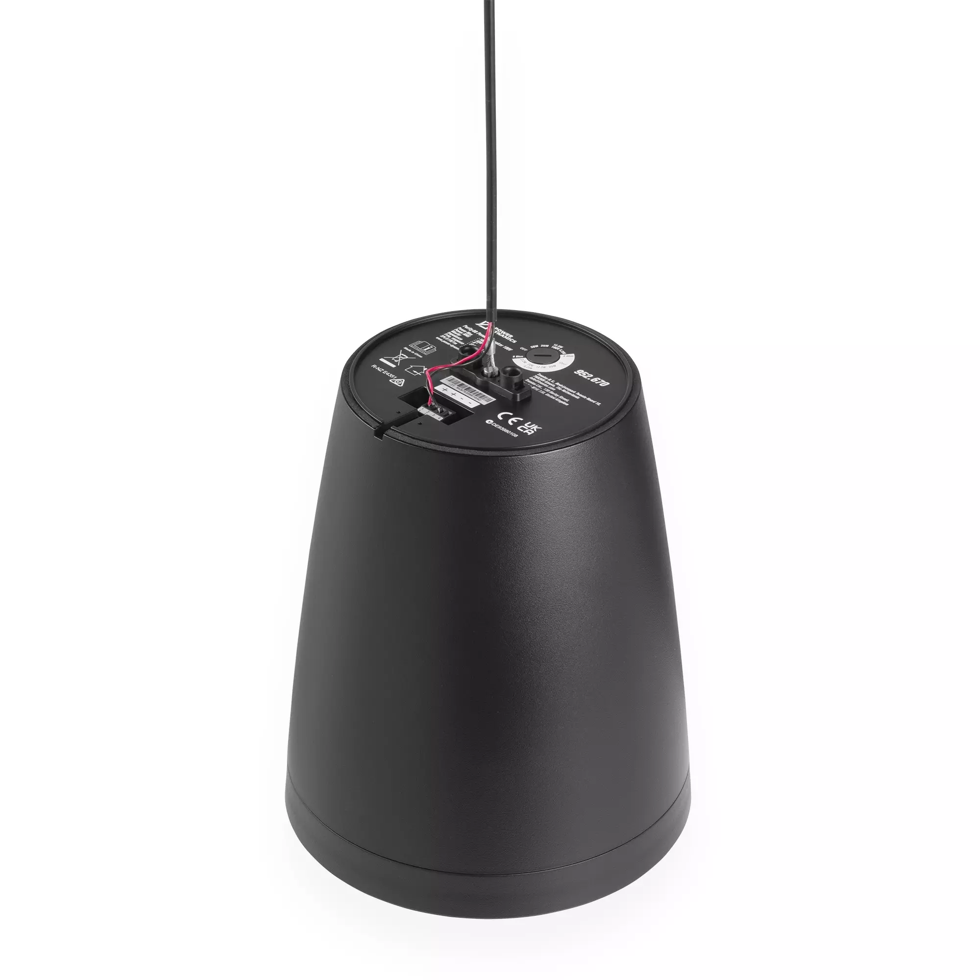 PDM PURITY8B CONE PENDANT SPEAKER 8INCH BLACK 50W 100V IP20 - Image 8