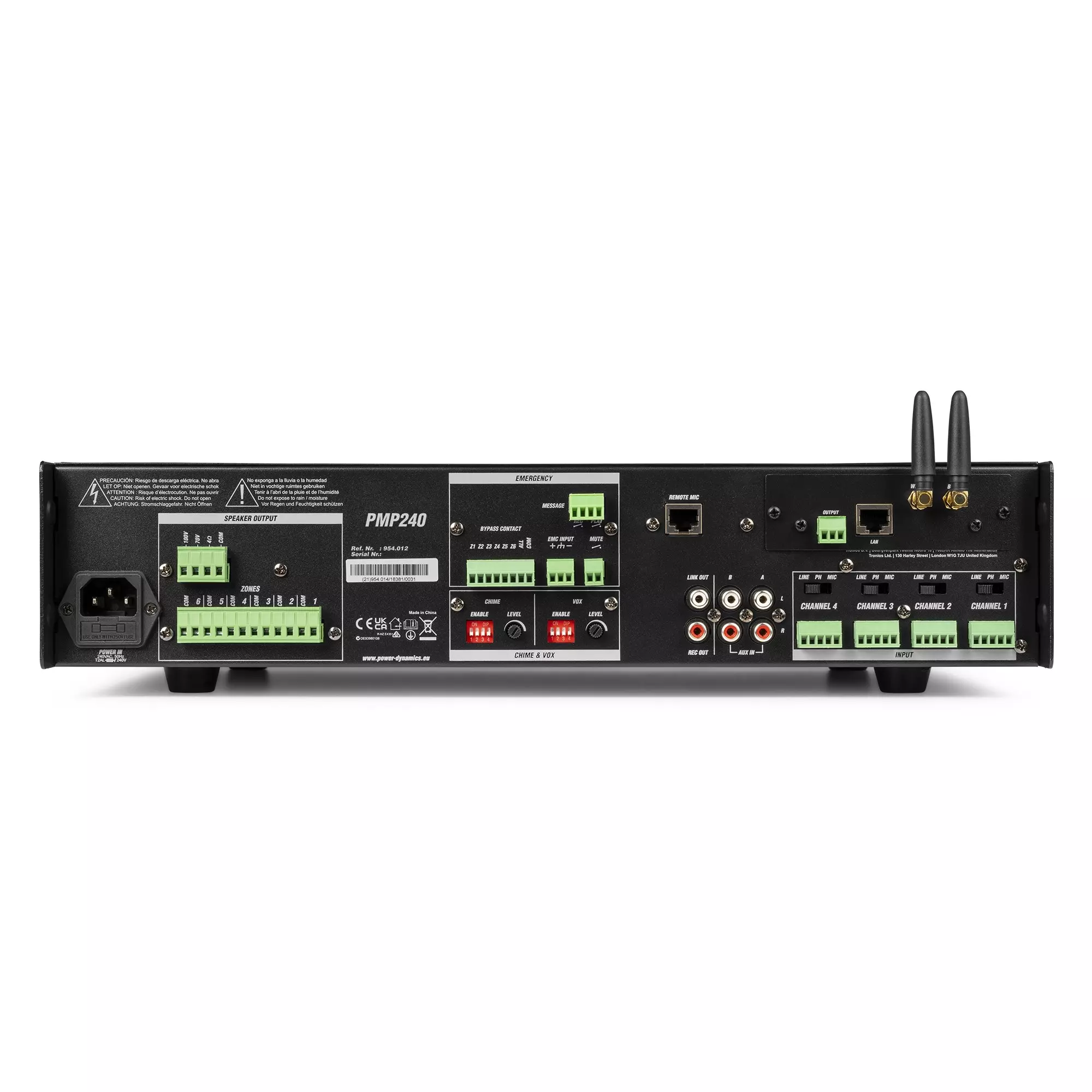 PDM PMP240 MIXER AMPLIFIER 240W BT/USB/WIFI 100V 6 ZONE - Image 7