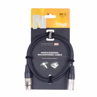 STAGG N-Series XLR-XLR Microphone Cable with Rean connectors - 10m