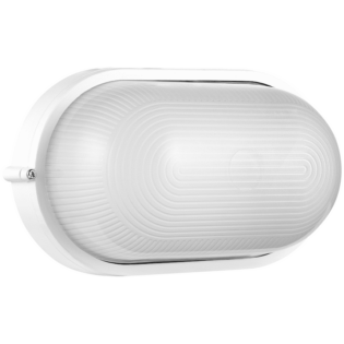 Ellies Illume Series - Large AC Oval Bulkhead - Aluminium + Glass - E27 Base -WT