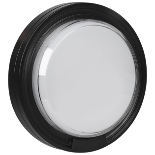 Ellies Cresent Series AC 24W Round LED Bulkhead - PC - BK