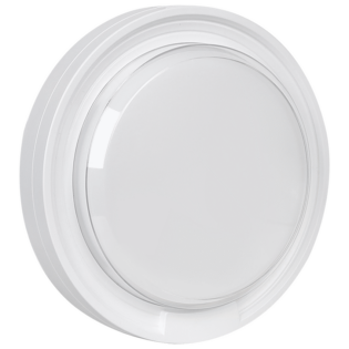 Ellies Cresent Series AC 24W Round LED Bulkhead - PC - WT