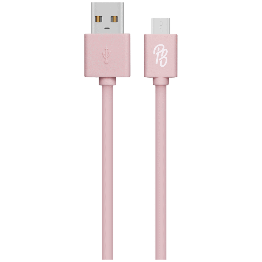 Pro Bass Power Series Boxed Round Micro USB Cable - Pastel Pink 1m - Image 2