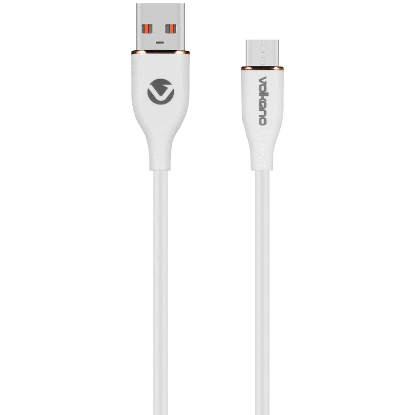 Volkano Flexi Series USB to Micro USB 1.5m 18w - White - Image 2