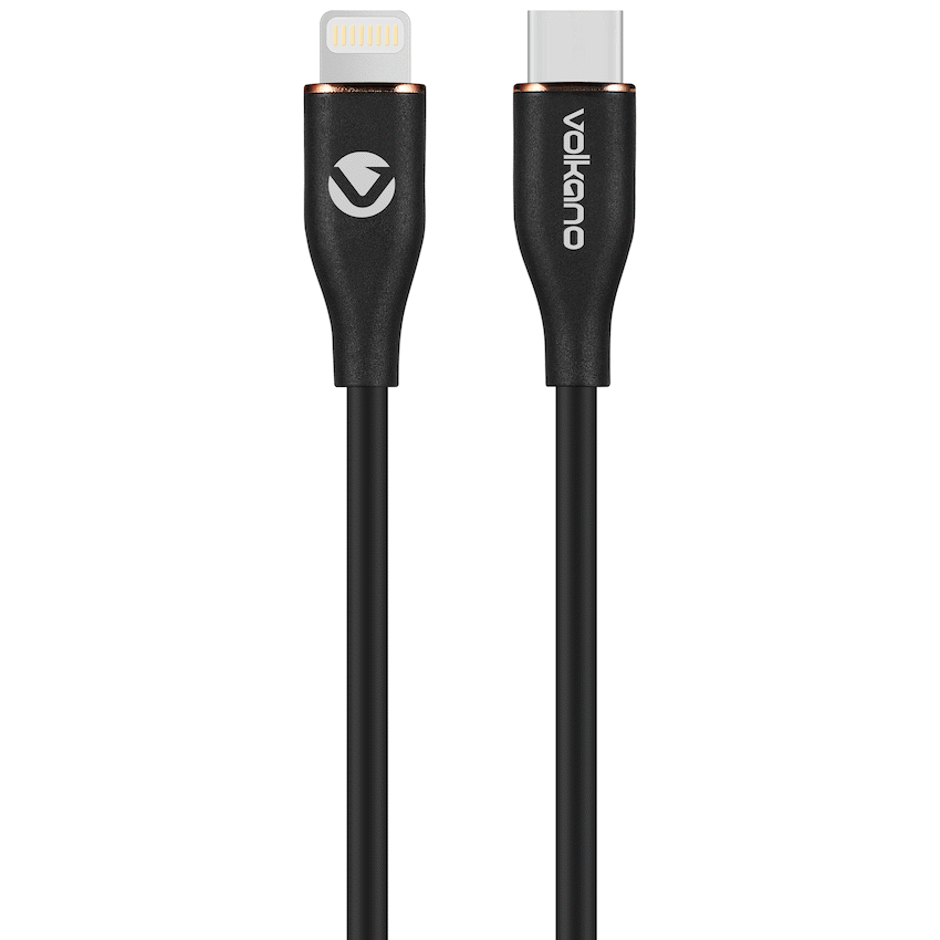 Volkano Flexi Series Type-C to MFI Lightning 1.5m 27w - Black - Image 2