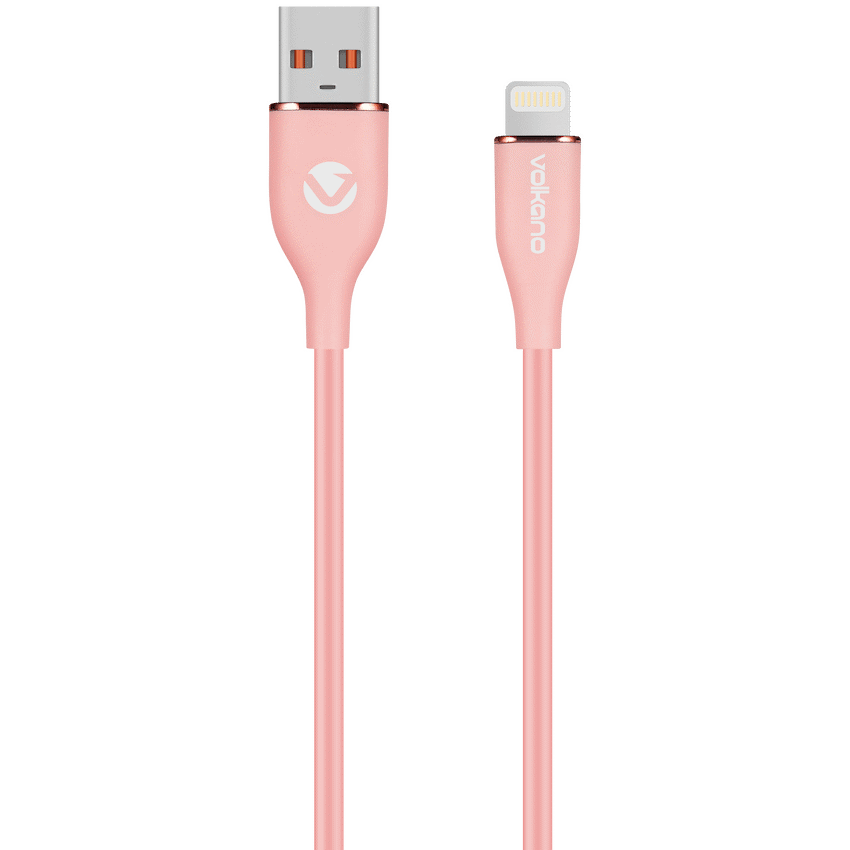Volkano Flexi Series USB to MFI Lightning 1.5m 27w - Pink - Image 2