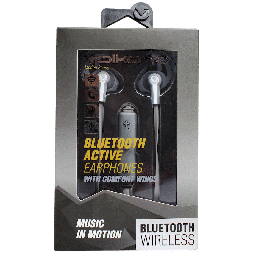 Volkano Motion Bluetooth Earphones Grey/White - Image 2