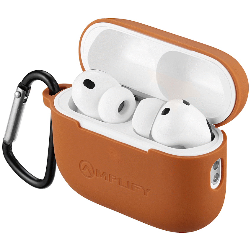 Amplify Note X 3 Series TWS Earphones - White Case + Orange Cover - Image 2