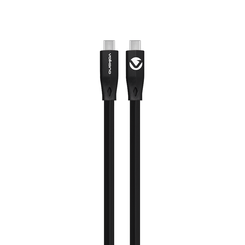 Volkano Slim Series Type-C to Type-C Cable 30W - Black (1.2m) - Image 3