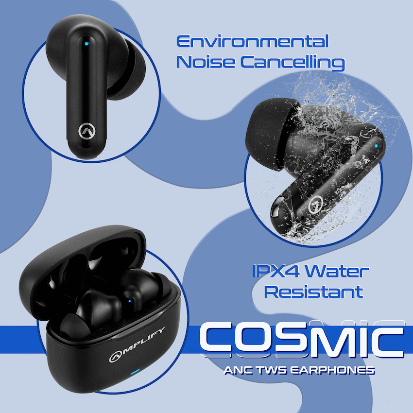 Amplify Cosmic Series ANC TWS Earphone - Black - Image 3