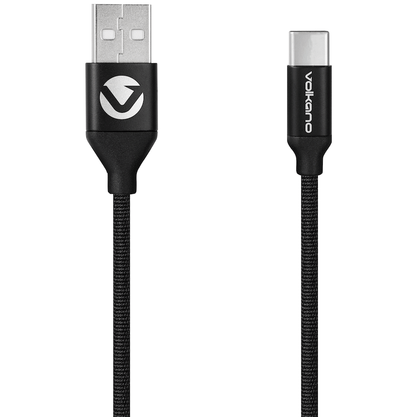 Volkano Weave Series Braided USB A to Type-C Cable 1.2m 60w - Black - Image 4