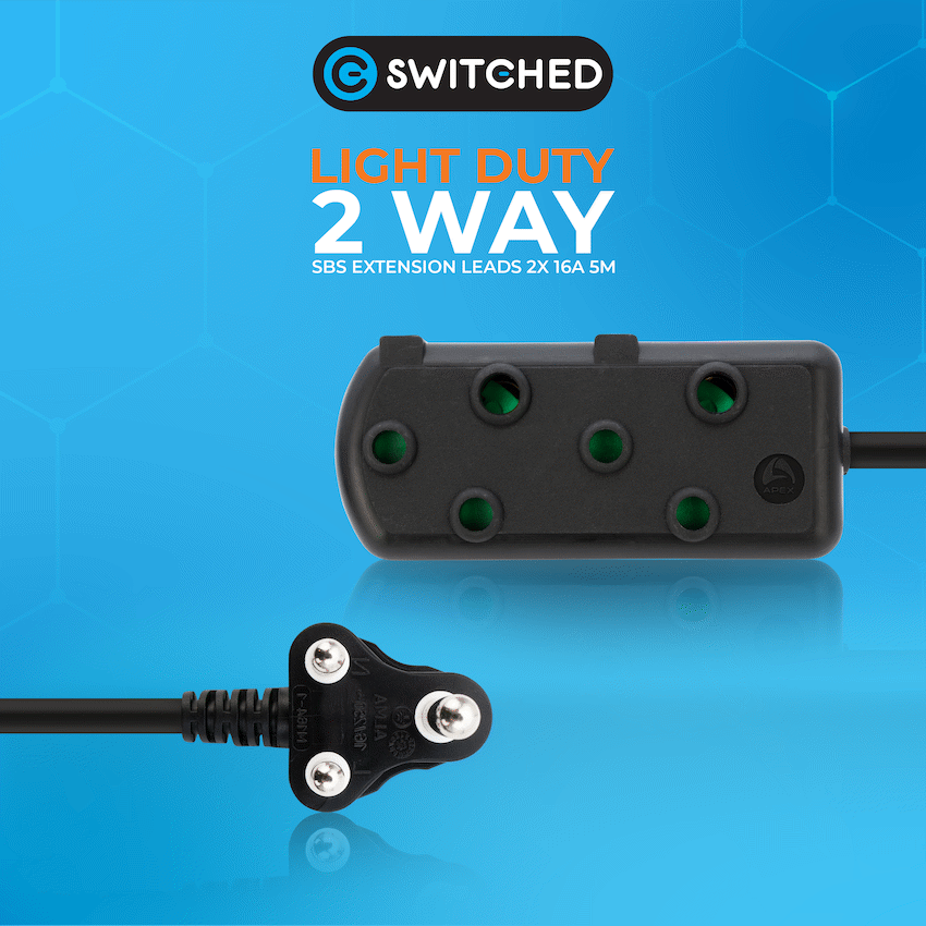 Switched Light Duty Side by Side (SBS) Extension Leads 5m - BK - Image 6