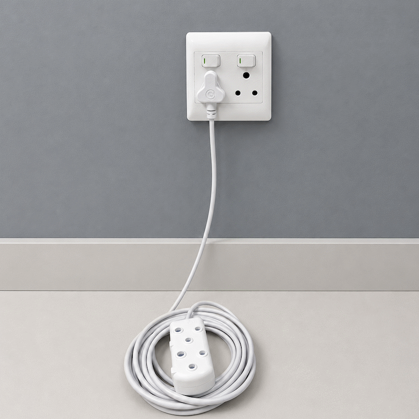 Switched Light Duty Side by Side (SBS) Extension Leads 5m - WT - Image 6