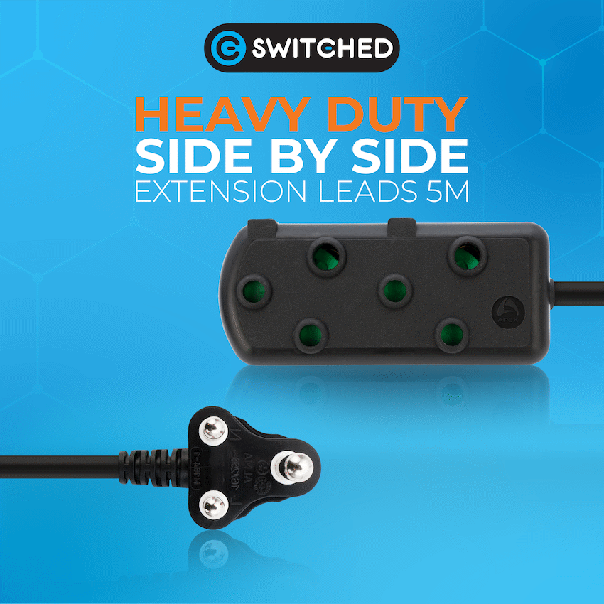 Switched Heavy Duty Side by Side (SBS) Extension Leads 5m - BK - Image 6