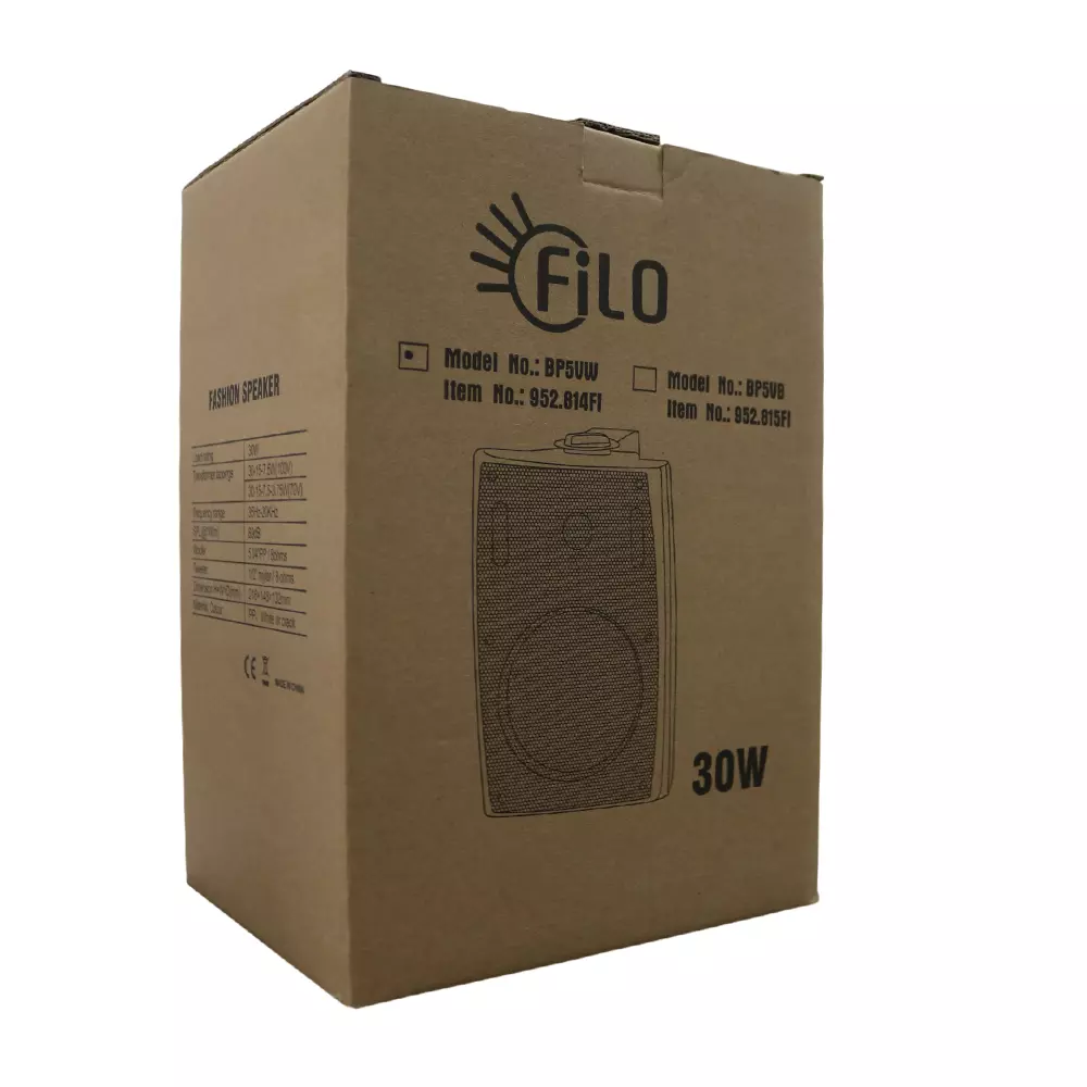 FILO BP5VW PASSIVE WALL MOUNT SPEAKER 5.25INCH WHITE 30W 100V - Image 5
