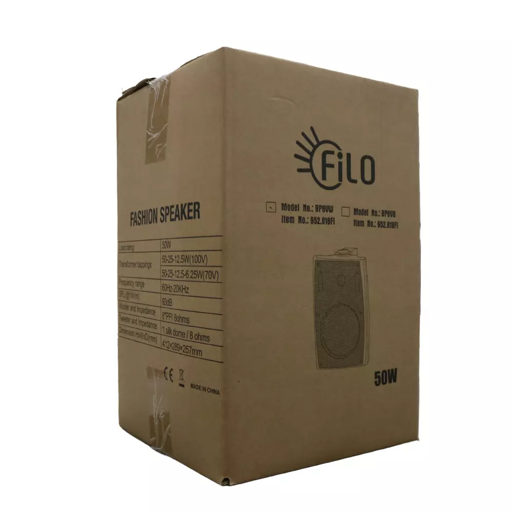 FILO BP8VW PASSIVE WALL MOUNT SPEAKER 8INCH WHITE 50W 100V - Image 5