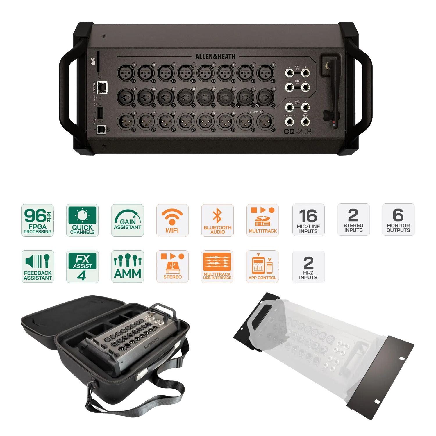 Allen & Heath CQ 20B Plus Case plus Rackmount Kit