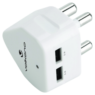 Volkano Current Series Double USB Wall Charger with 3-Pin Plug