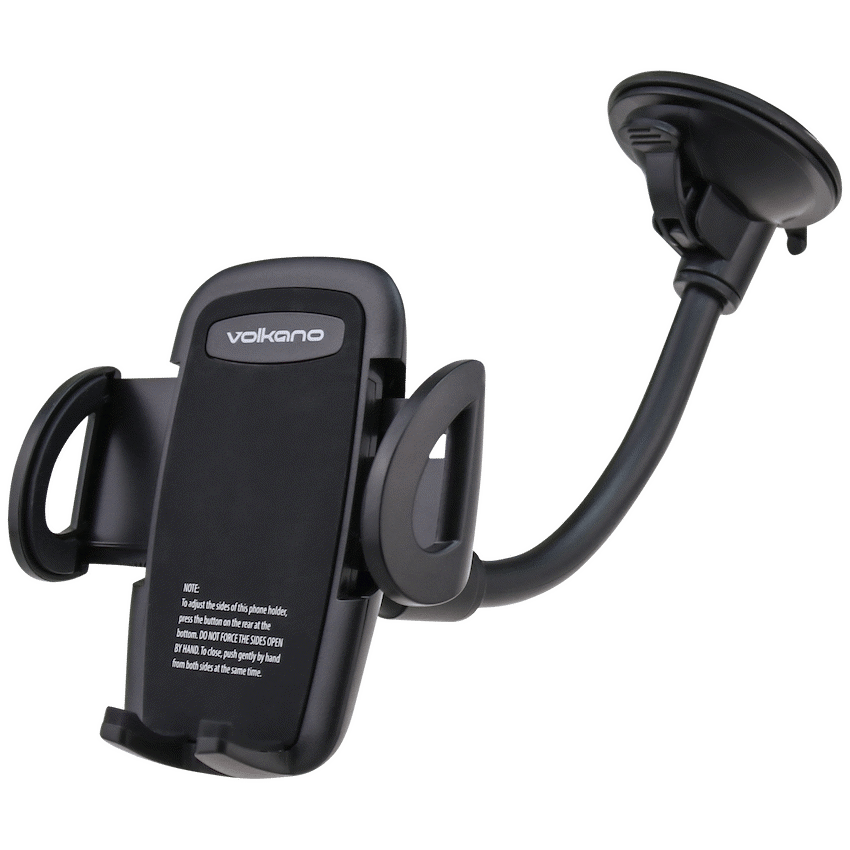 Volkano Flex Series Car Phone Holder with Suction Cup and Flexible Arm - Black