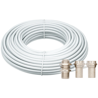 Volkano 20M Coax TV Cable and Volkano 2x F Connector & Barrel Joiner