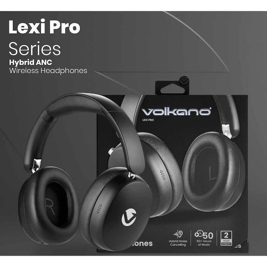 Volkano Lexi Pro Hybrid ANC Headphones - Black - Image 10