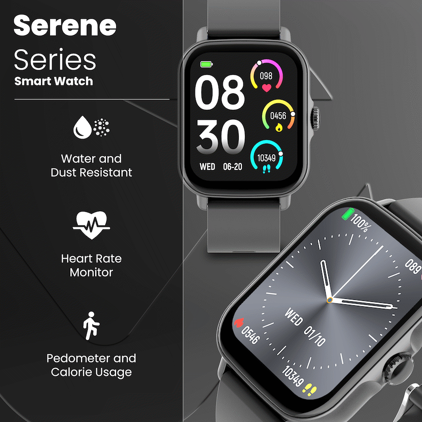 Volkano Active Tech Serene series Watch with heart rate monitor - Black - Image 3
