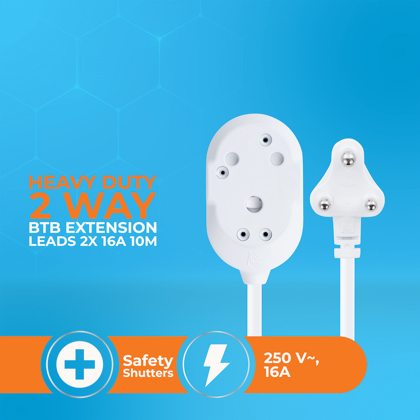 SWITCHED HEAVY DUTY Back To Back(BTB) EXTENSION LEADS 10M - Image 6