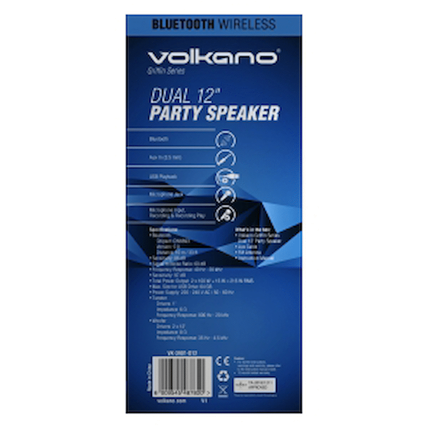 Volkano Griffin Series Dual 12" Party Speaker - Black - Image 4