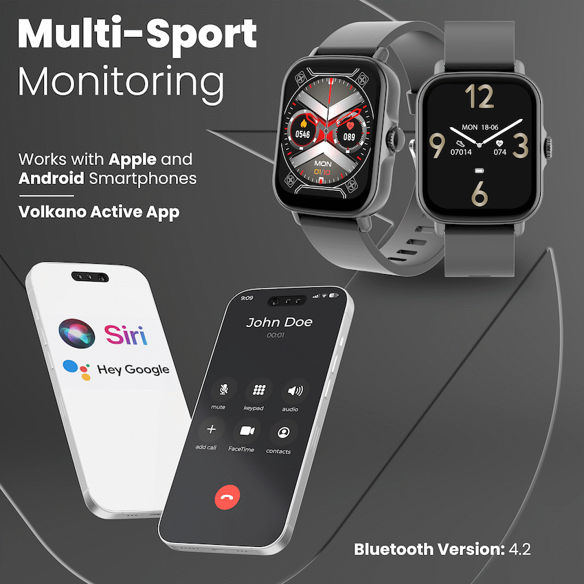 Volkano Active Tech Serene series Watch with heart rate monitor - Black - Image 4