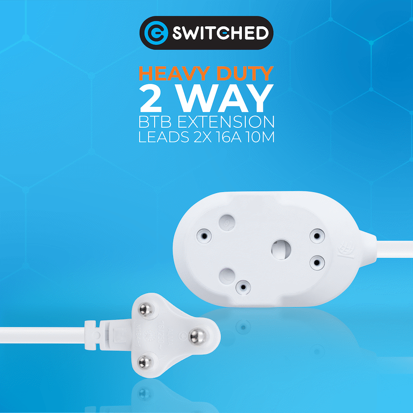 SWITCHED HEAVY DUTY Back To Back(BTB) EXTENSION LEADS 10M - Image 2