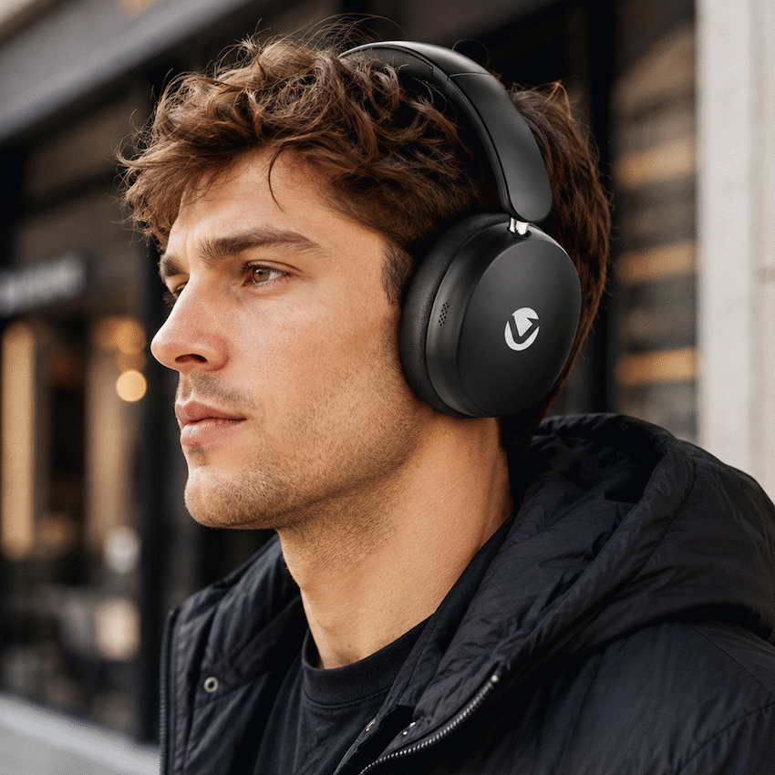 Volkano Lexi Pro Hybrid ANC Headphones - Black - Image 9