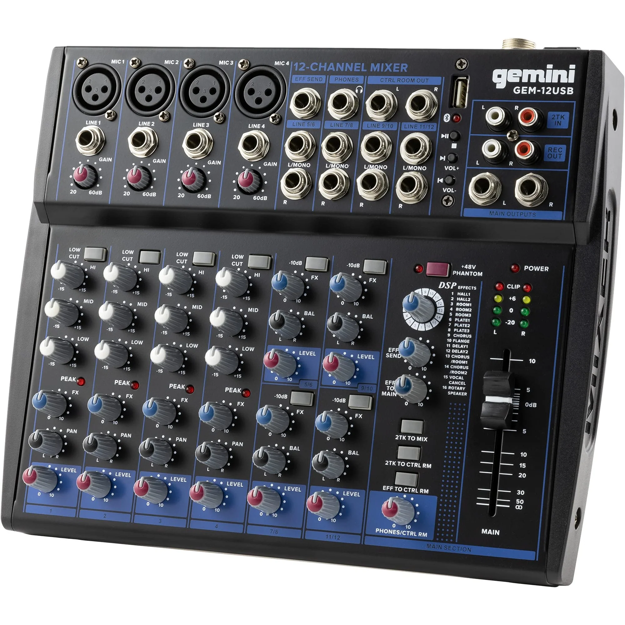 Gemini GEM-12USB 12-channel Audio Mixer