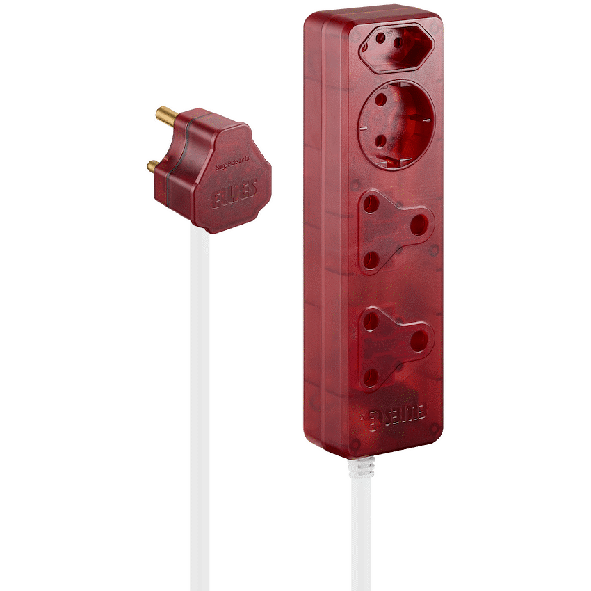 Ellies 4-Way High Surge Extension Lead - 5m - RD