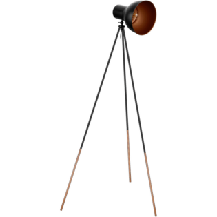 Switched Alora Series Metal Floor Lamp - Black