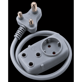 Ellies 2 way Light Duty Schuko Extension lead - 1M - GR