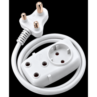 Ellies 2 way Heavy Duty Schuko Extension lead - 2M - WT