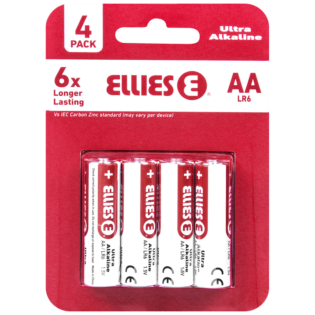 Ellies Ultra Series - Alkaline Batteries AA 4 Pack - WT