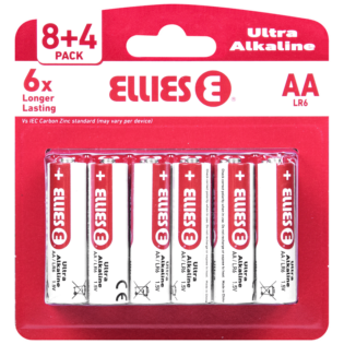 Ellies Ultra Series - Alkaline Batteries AA 8+4 Value Pack - WT