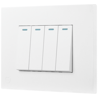 Ellies 4 Lever 1 Way Switch 2x4 (60mmx100mm) -WT