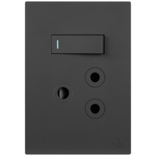 Ellies 1 Way (3 Pin) Single Switch Socket 2x4 (60mmx100mm) -BK