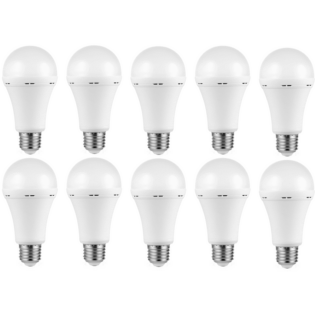 5W A60 Rechargeable E27 LED Light Bulb Warm White - 10 PACK