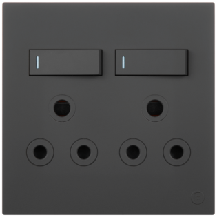 Ellies 2 Way (3 Pin) Single Switch Socket 4x4 (100mmx100mm) -BK