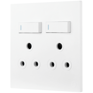 Ellies 2 Way (3 Pin) Single Switch Socket 4x4 (100mmx100mm) -WT