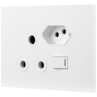 Ellies 2 Way (3 Pin; SANS 164-2) Single Switch Socket 2x4 (60mmx100mm) -WT
